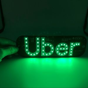 Uber led sign in green color